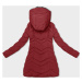 Červená dámska zimná bunda s kožušinovou podšívkou (LHD-23023)