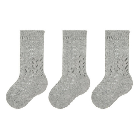 Condor Súprava 3 párov vysokých detských ponožiek 2.518/2 Sivá