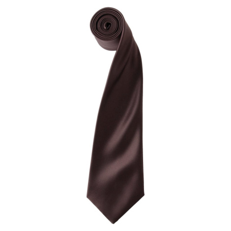 Premier Workwear Saténová kravata - Hnedá