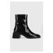 Kožené členkové topánky Vagabond Shoemakers ANSIE dámske, čierna farba, na podpätku, 5445.060.20