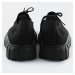 Čierne ažúrové šnurovacie topánky (AA37)