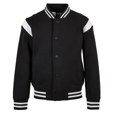 Boys' College Sweat Jacket Chamois Black/White Urban Classics