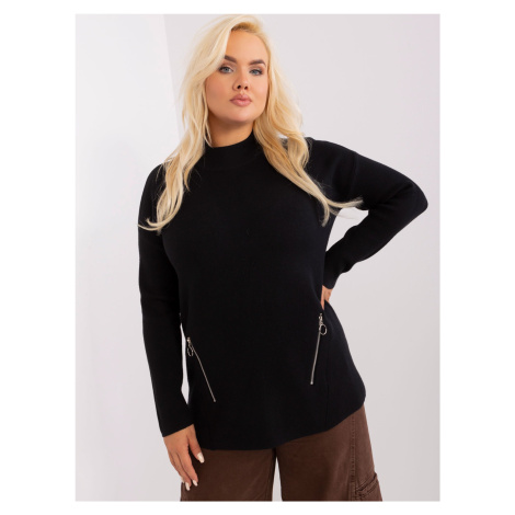 Black women's plus size sweater with viscose