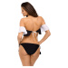 Čierne bikiny s bielymi volánikmi a strapcami Elena Nero-Bianco M-519 (7)