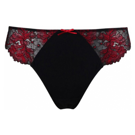 POUR MOI - Decadence red/black čipkované nohavičky
