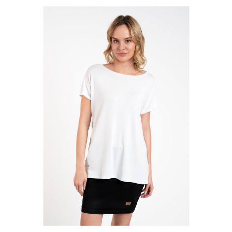 Women's blouse Ksenia with short sleeves - white Italian Fashion