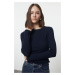 Trendyol Ecru Fitted Crop Ribbed Stretchy Knitted Blouse