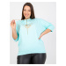 Bavlněná halenka Mint plus size s aplikací JEDNA