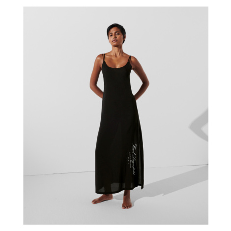 Plážové Oblečenie Karl Lagerfeld Hotel Karl Strappy Beach Dress Black