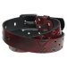 opasok s kovom Leather & Steel Fashion red