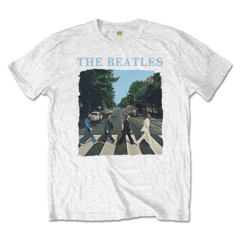 The Beatles tričko Abbey Road & Logo Biela