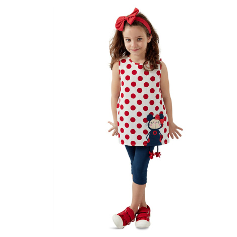 Denokids Polka Dot Lily Girl's Summer T-shirt Tunic Tights Set