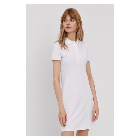 Šaty Lacoste biela farba, mini, rovné