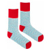 Červeno-modré ponožky s prímesou vlny Vlnáč Porybný