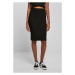 Ladies Rib Knit Midi Skirt - black