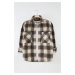 Trendyol Brown Regular Fit Thick Winter Lumberjack Plaid Shirt Jacket