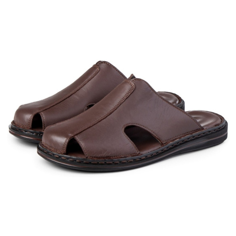 Ducavelli Stan Men's Genuine Leather Slippers, Genuine Leather Slippers, Orthopedic Sole Slipper