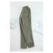 Trendyol Khaki Regular/Normal Cut Rubber Ankle Fleece Warm Sweatpants