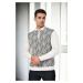 29477 Dewberry Zippered Polo Collar Mens Sweater-STONE