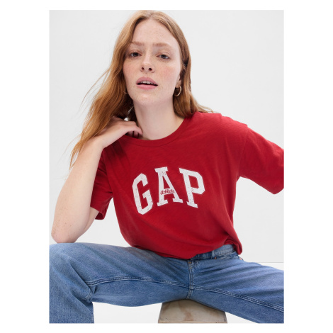 Červené dámske bavlnené tričko GAP