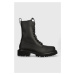 Členkové topánky Rains Palladium x 22600 Show Combat Boot pánske, čierna farba