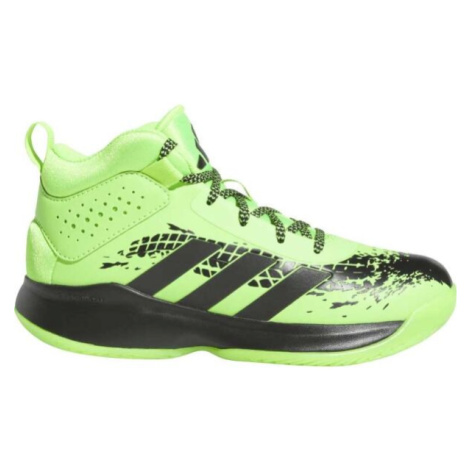 adidas CROSS EM UP 5 K WIDE Chlapčenská basketbalová obuv, zelená, veľkosť 35.5