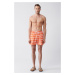 Avva Orange Quick Dry Printed Standard Size Comfort Fit Swimsuit Swim Shorts