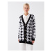 LC Waikiki V-Neck Patterned Long Sleeve Women's Knitwear Cardigan