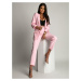 Women's Elegant Jacket + Trousers - Powder Pink