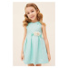 Dievčenské šaty Mayoral tyrkysová farba, mini, áčkový strih