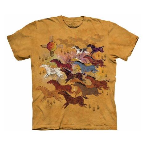 Pánske batikované tričko The Mountain - Domorodé umenie - hlinené