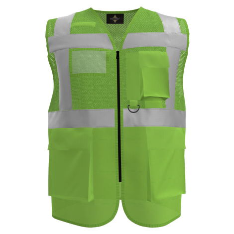 Korntex Athens Multifunkčná reflexná sieťovaná vesta KX808 Lime Green