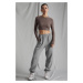 Madmext Women's Gray Painted Oversized Sweatpants with Elastic Waist