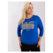 Plus Size Cotton Blouse Cobalt Blue