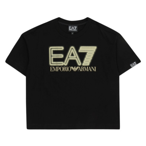 EA7 Emporio Armani Tričko  svetložltá / čierna