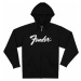 Fender Mikina Transition Logo Zip Front Black