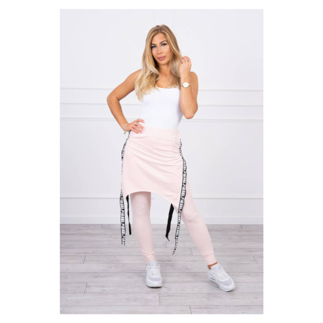 Pants/suit with selfie lettering powder pink