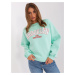 Mint women's hooded sweatshirt with inscription