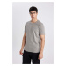 DEFACTO Regular Fit Premium Quality Mercerized Crew Neck Short Sleeve 100% Cotton Basic T-Shirt