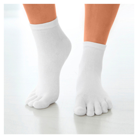 Blancheporte Ponožky s vytvarovanými prstami, pár biela