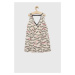 Dievčenské šaty Sisley béžová farba, mini, áčkový strih