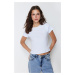 Trendyol White Slim Sleeve Detailed Elastic Knitted Blouse