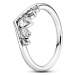 Pandora Nežný strieborný prsteň s kamienkami Wishbone 199109C01 52 mm
