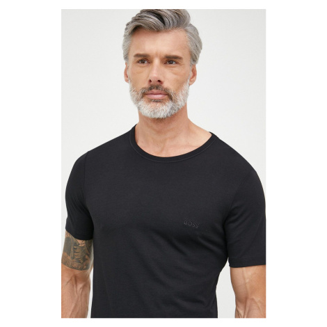 Bavlnené tričko BOSS čierna farba,jednofarebné,50475284 Hugo Boss