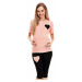 Ružovo-čierny tehotenský pyžamový set 0139