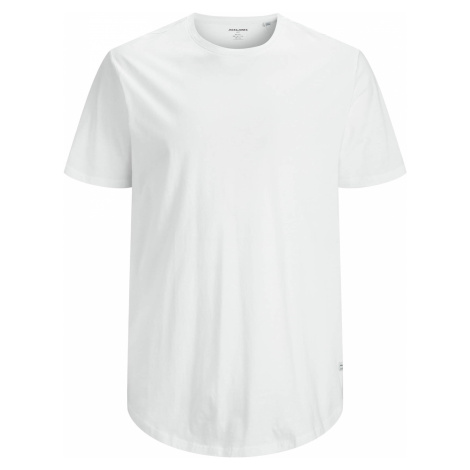 Jack&Jones PLUS Pánske tričko JJENOA Long Line Fit 12184933 White 7XL