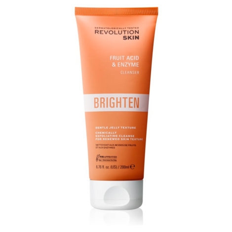 Revolution Skincare Brighten Fruit Acid & Enzyme rozjasňujúci čistiaci gel s AHA