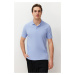 Trendyol Lilac Men's Regular/Normal Fit Textured Polo Neck T-Shirt