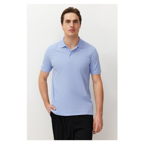 Trendyol Lilac Regular/Normal Cut Textured Polo Neck T-Shirt