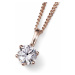 Oliver Weber Ružovo pozlátený strieborný náhrdelník s kryštálom Brilliance 61125RG (retiazka, pr